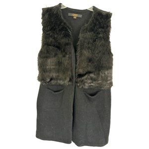 Ovi Mohair and Polyester Black Jacket With Pockets Women's Size Medium